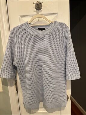 J. Crew Periwinkle 100% Cotton Knit Short-Sleeve Sweater
